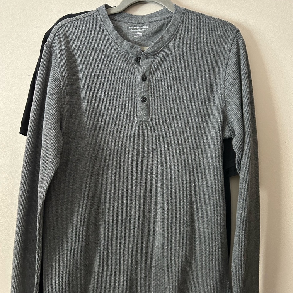 Men's Gray Henley Shirt